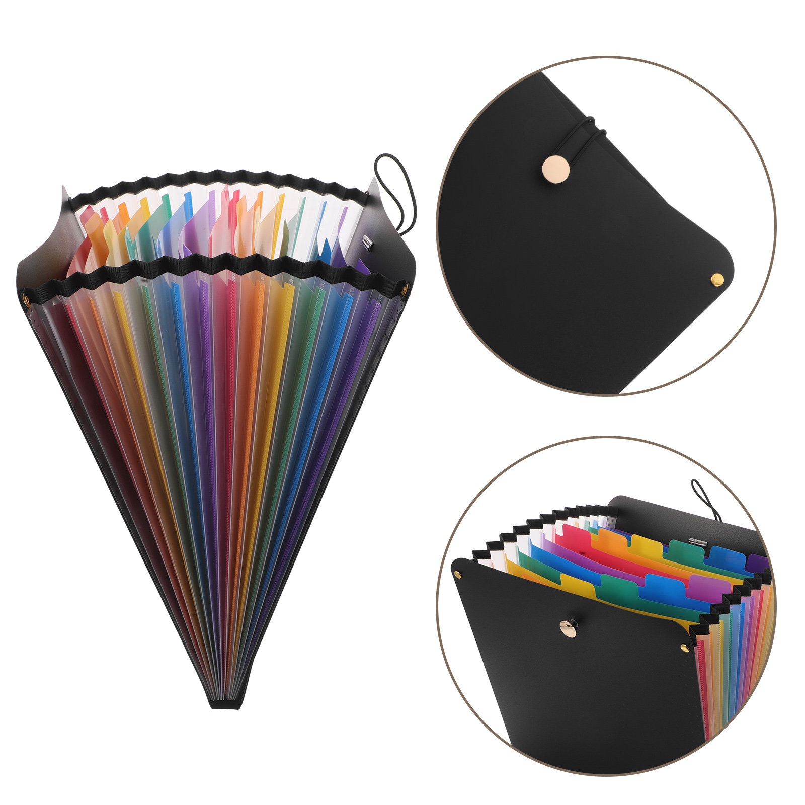 Expandable Accordion File Folder 13 Pockets - A4サイズのアコーディオンファイル。13ポケット付きで、書類や領収書、学校やオフィスでの使用に最適なプラスチック製の拡張式ファイル。