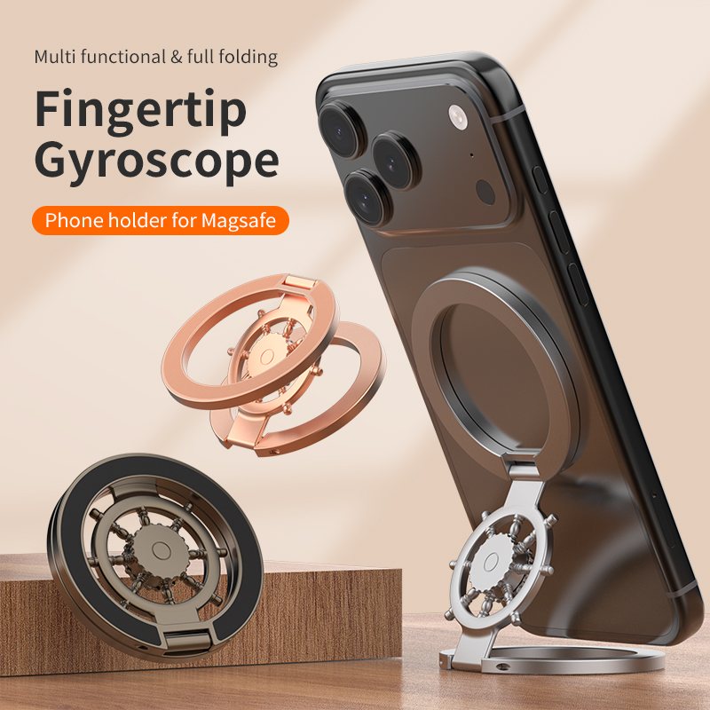 磁石式のスマートフォンリングホルダー。指で操作できるジャイロ - Desk Accessories のレビューと価格