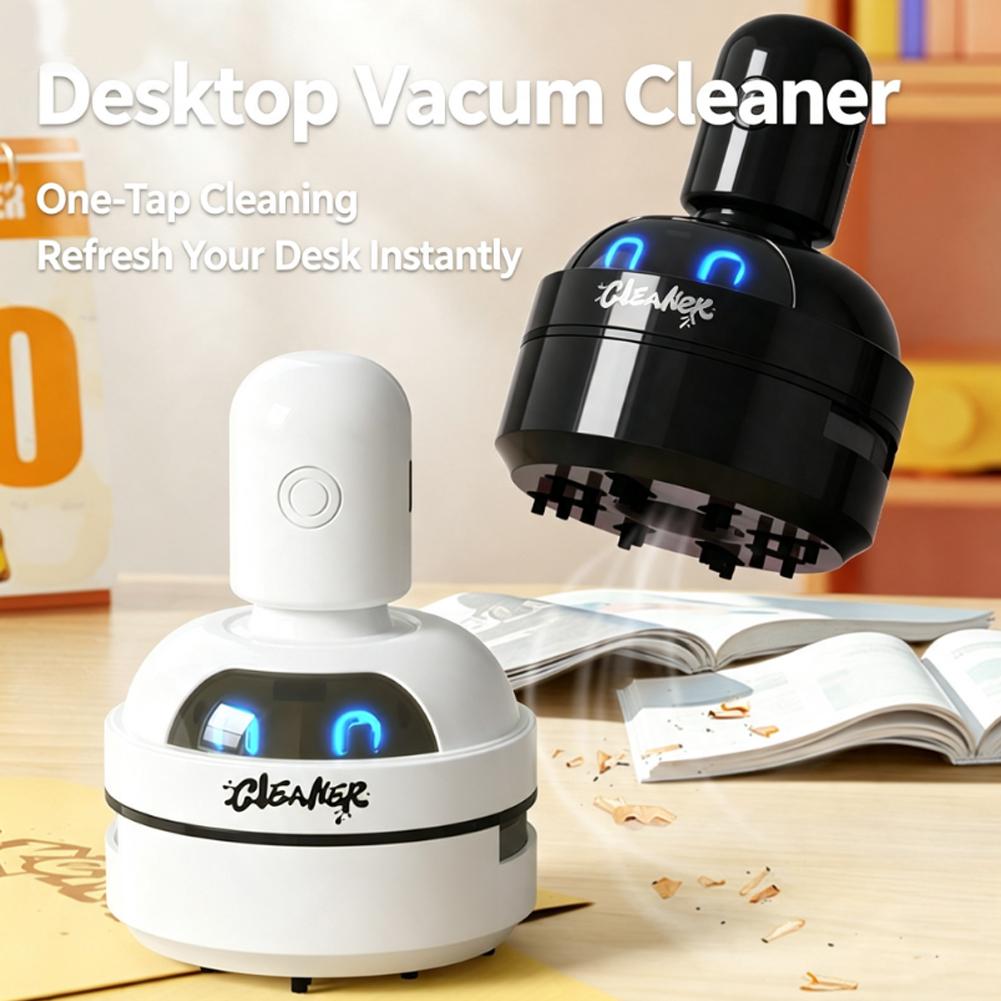 小型デスクトップ掃除機。かわいいロボットデザインで、机の上の - Mini Desktop Vacuum Cleaner For Eraser Dust のレビューと価格