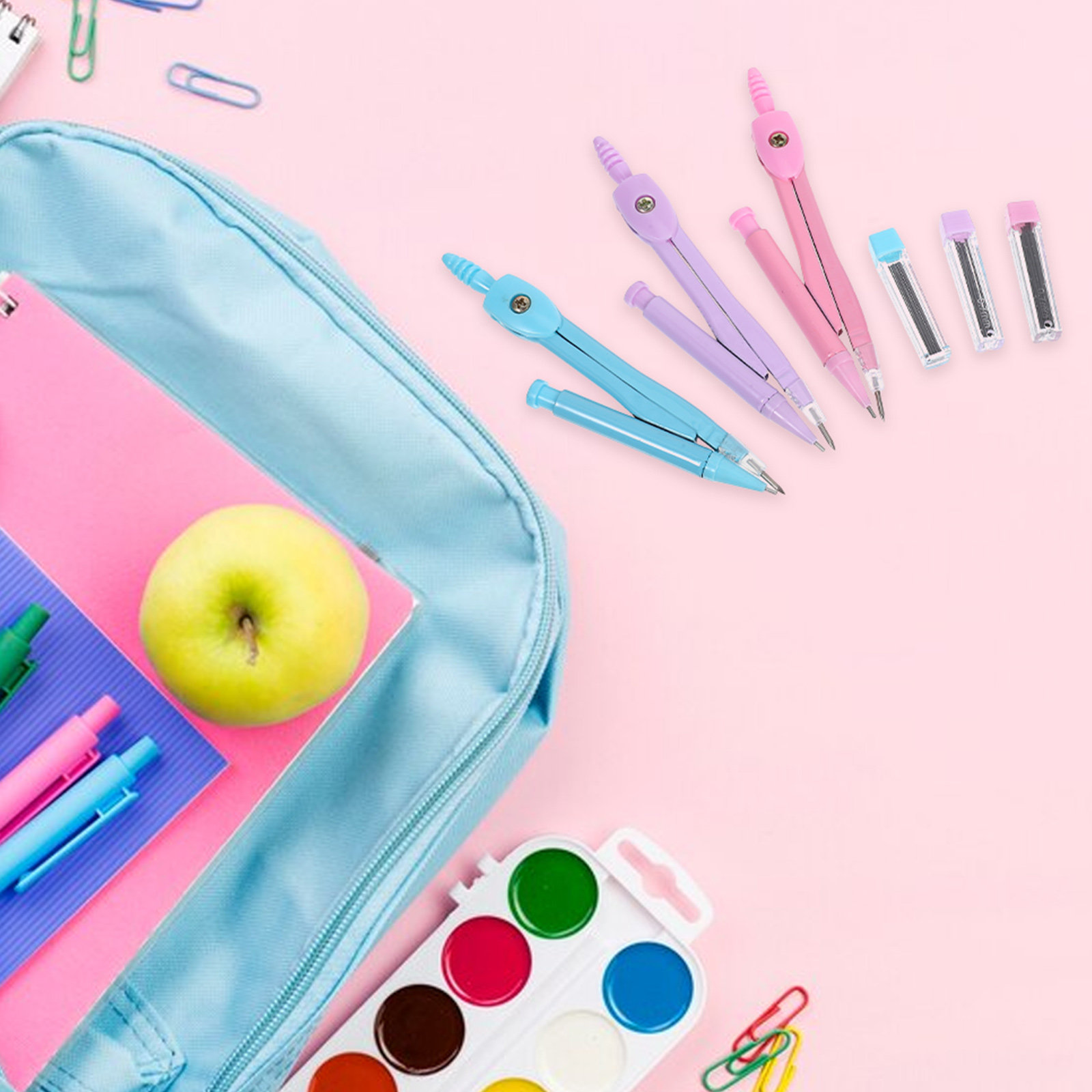 金属製コンパス、幾何学図面作成セット。学生、オフィス、家庭で - Math Geometry Set With Compass のレビューと価格